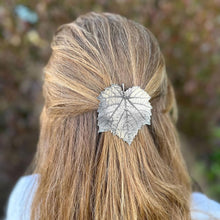 Load image into Gallery viewer, Grape Leaf Pewter Hair Barrette