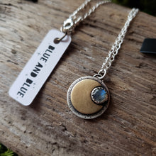 Load image into Gallery viewer, Labradorite Moon Pendant
