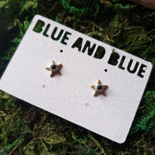 Load image into Gallery viewer, Black Onyx Star Stud Earrings