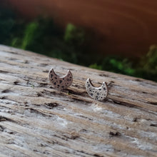 Load image into Gallery viewer, Crescent Moon Stud Earrings
