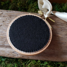 Load image into Gallery viewer, Hand-Embroidered Crow & Floral Hoop Ornament