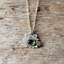 Load image into Gallery viewer, Foraging Frog Sterling Silver and Peridot Pendant