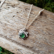 Load image into Gallery viewer, Cute Frog Sterling Silver and Serpentine Pendant