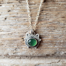 Load image into Gallery viewer, Cute Frog Sterling Silver and Serpentine Pendant