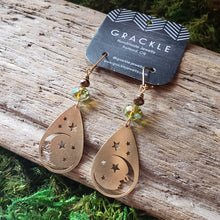 Load image into Gallery viewer, Moon Drop Brass Earrings