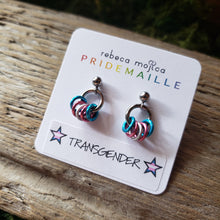 Load image into Gallery viewer, Tiny Chainmail Pride Flag Earrings