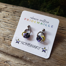 Load image into Gallery viewer, Tiny Chainmail Pride Flag Earrings