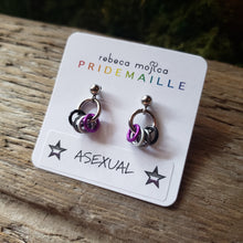 Load image into Gallery viewer, Tiny Chainmail Pride Flag Earrings