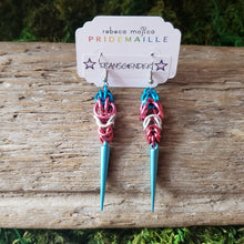 Load image into Gallery viewer, Chainmail Transgender Spike Earrings