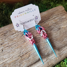 Load image into Gallery viewer, Chainmail Transgender Spike Earrings