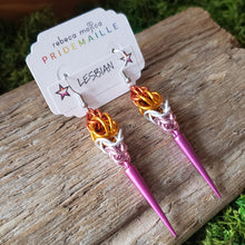 Load image into Gallery viewer, Chainmail Lesbian Spike Earrings