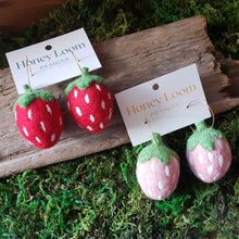 Load image into Gallery viewer, Hand Felted Chunky Strawberry Earrings