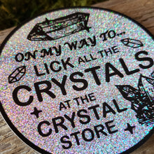 Load image into Gallery viewer, "Crystal Licker" Round Sparkle Vinyl Sticker