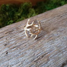 Load image into Gallery viewer, Bronze Adjustable Antler Ring
