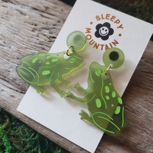 Load image into Gallery viewer, Acrylic Frog Dangle Earrings