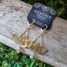 Load image into Gallery viewer, Butterfly Dangle Brass Earrings