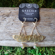 Load image into Gallery viewer, Butterfly Dangle Brass Earrings