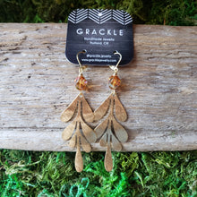 Load image into Gallery viewer, Phoenix Feather Brass Earrings