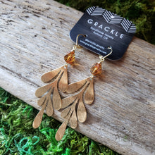 Load image into Gallery viewer, Phoenix Feather Brass Earrings