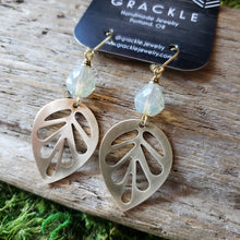 Load image into Gallery viewer, Leaf Drop Brass Earrings