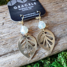 Load image into Gallery viewer, Leaf Drop Brass Earrings