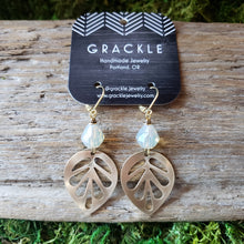 Load image into Gallery viewer, Leaf Drop Brass Earrings