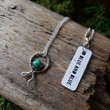 Load image into Gallery viewer, Malachite Snake Sterling Silver Pendant