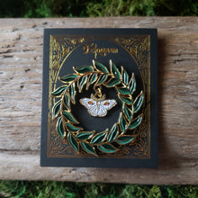 Load image into Gallery viewer, Wreathed Moth Charm Enamel Pin