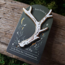 Load image into Gallery viewer, Botanical Deer Antler Enamel Pin
