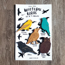 Load image into Gallery viewer, Wooden Bird Magnets (set of 5)