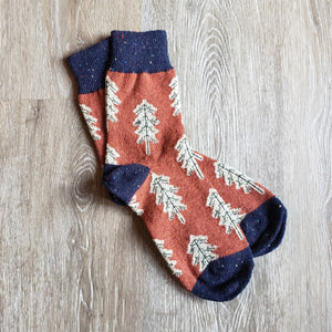 Cozy Tree Pattern Socks