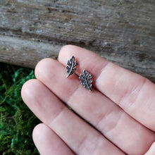Load image into Gallery viewer, Sterling Silver Oak Leaf Studs