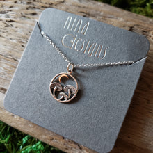 Load image into Gallery viewer, Sterling Silver Mushroom and Moon Necklace