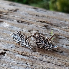 Load image into Gallery viewer, Sterling Silver Oak Leaf Studs