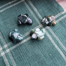 Load image into Gallery viewer, Moss Agate Frog Pocket Stones