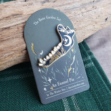 Load image into Gallery viewer, Botanical Wolf Jawbone Enamel Pin