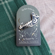 Load image into Gallery viewer, Botanical Wolf Jawbone Enamel Pin