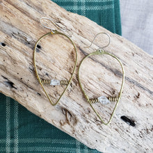 Load image into Gallery viewer, Handmade Brass & Herkimer Earrings