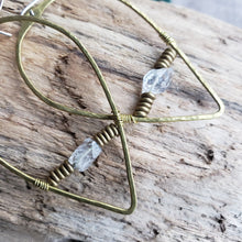 Load image into Gallery viewer, Handmade Brass & Herkimer Earrings