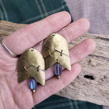 Load image into Gallery viewer, Handmade Brass & Labradorite Earrings