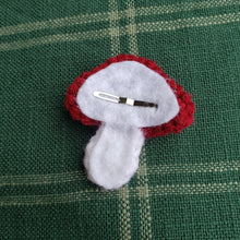 Load image into Gallery viewer, Crochet Mushroom Hairclip