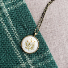 Load image into Gallery viewer, Tiny Embroidered White Wildflower Necklace