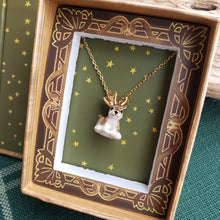 Load image into Gallery viewer, Porcelain Jackalope Pendant