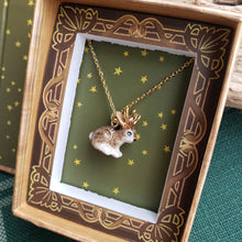 Load image into Gallery viewer, Porcelain Jackalope Pendant