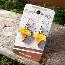 Load image into Gallery viewer, Chanterelle Mushroom Wooden Earrings