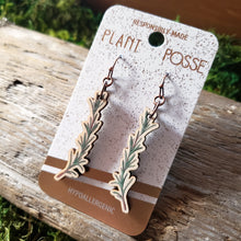 Load image into Gallery viewer, Rosemary Sprig Wooden Earrings