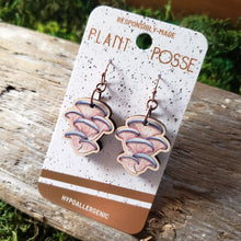 Load image into Gallery viewer, Oyster Mushroom Wooden Earrings