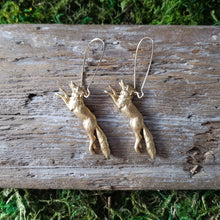 Load image into Gallery viewer, Brass Fox Dangle Earrings