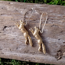 Load image into Gallery viewer, Brass Fox Dangle Earrings