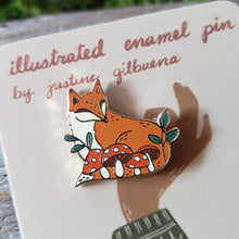 Load image into Gallery viewer, Woodland Mushroom Fox Enamel Pin